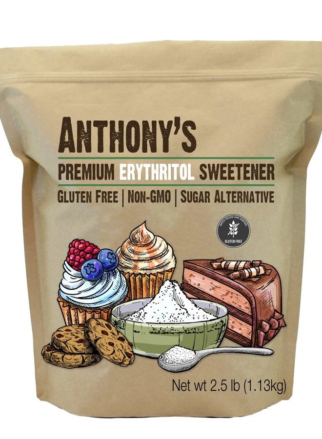 Anthony's Erythritol Granules, 2.5 lb, Non GMO, Sweetener, Keto & Paleo Friendly - Image 1