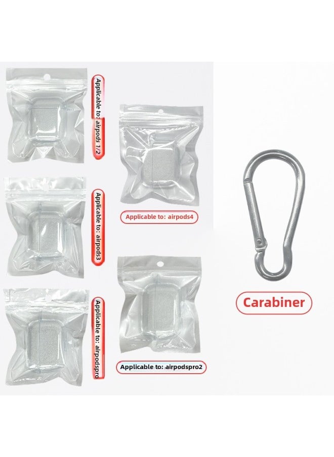 Generic - Tpu Transparent Earphone Set Material For Apple Bluetooth Headset Pro2 Generation Airpods Bluetooth Headset Protective Cover-Color:TPU Soft Shell + Pearlescent Bag + Mountaineering Buckle-Applicable Model:Airpods (pro2--with Ear Hooks) Fifth Generation - Image 1