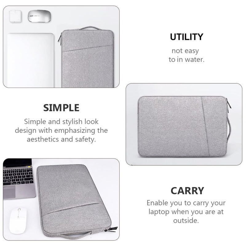 13.3 Inch Waterproof Laptop Sleeve Multifunctional Felt Case for Office and Travel Gray - Image 4
