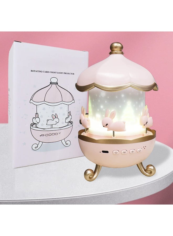 BlueFire Rabbit Star Projector Night Light for Kids – 6 Film Rotating Galaxy & Starry Sky Projector, USB Rechargeable, 5 Color Changing LED Baby Night Light for Bedroom, Girls, Boys – Cute Gift for Christmas, Birthday - Image 5