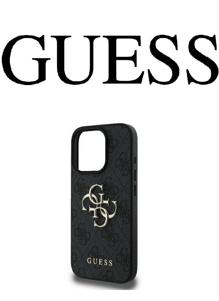 CG MOBILE IPhone 16 Pro cover, with a logo and a leather design approved by the global brand Guess. From CG-MOBILE. In Black  - Image 5