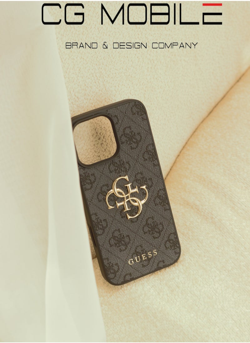 CG MOBILE IPhone 16 Pro cover, with a logo and a leather design approved by the global brand Guess. From CG-MOBILE. In Black  - Image 4