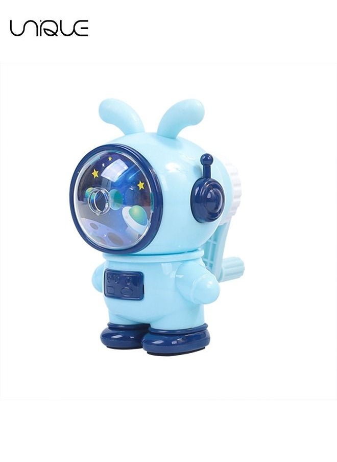 Unique - Pencil Sharpeners, 3 Gears Adjustable Colored Pencil Sharpener, Space Rabbit Shape High Capacity Shavings Tray, Manual Pencil Sharpener for Teachers, Artists, Engineers, Architects (Blue) - Image 1
