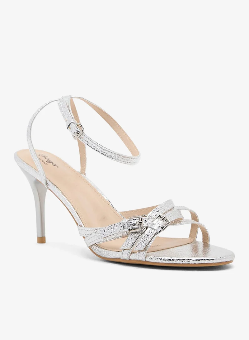 جينجر صندل بكعب بحزام متقاطع