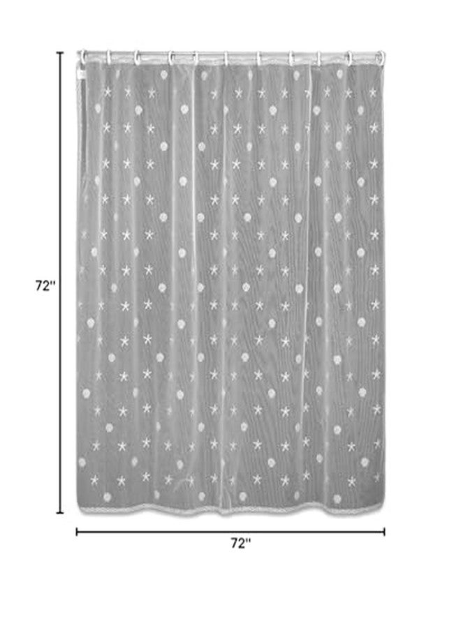 Heritage Lace Sand Shell 72"x72" Shower Curtain, White - Image 2