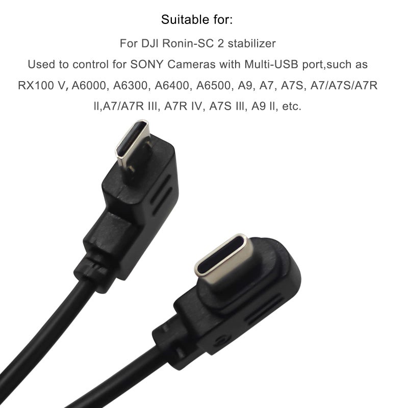 LingoFoto RSS Control Cable, USB-C to Multi-USB Multi-Camera Control Cable for DJI Ronin-SC to for Sony A9, A7, A7S, A7/A7S/A7R II, A7/A7R III 30cm (Upwards) - Image 4