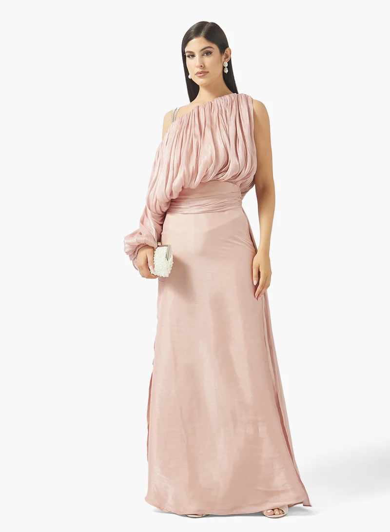 Namshi x one-shoulder gown dress