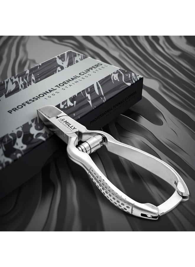 By MILLY German Steel Heavy Duty Toenail Clippers for Thick Toenails | Trim Thick or Hard Toenails | Professional Nail Clippers for Seniors & Podiatrist Toenail Clippers (Silver) - Image 2