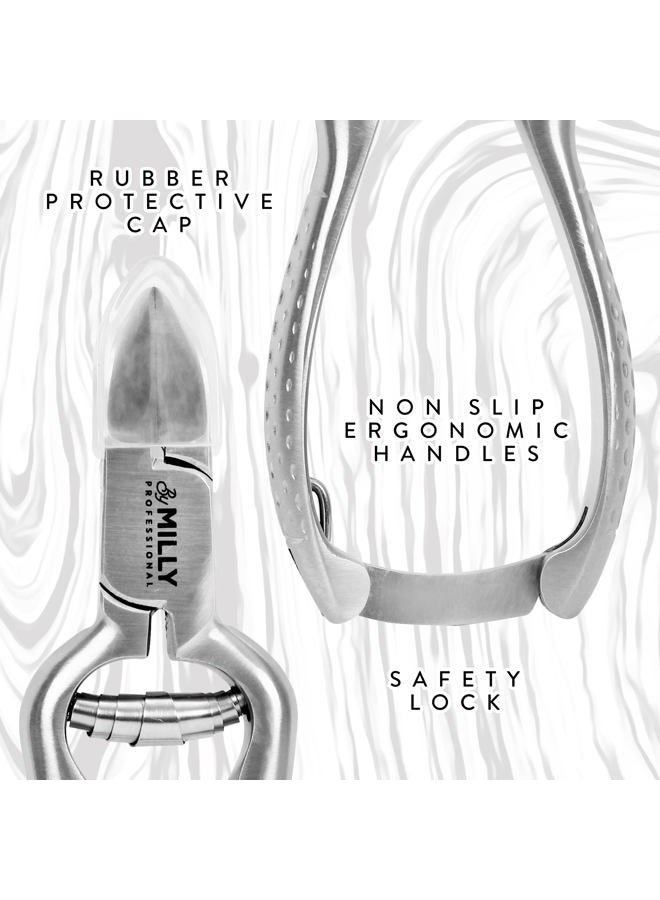 By MILLY German Steel Heavy Duty Toenail Clippers for Thick Toenails | Trim Thick or Hard Toenails | Professional Nail Clippers for Seniors & Podiatrist Toenail Clippers (Silver) - Image 5