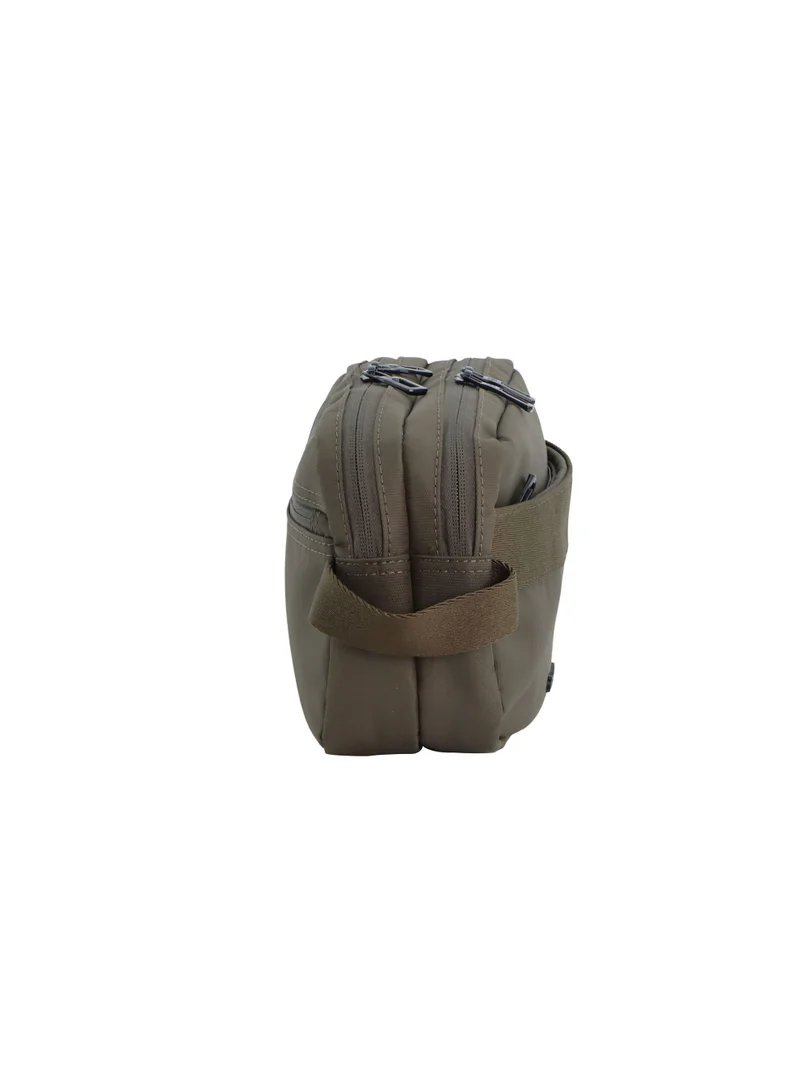 Discovery Khaki Downtown Travel Toiletry Bag – Eco Recycled Dopp Kit with Multi-Compartment Zipper Organizer & Side Handle | Travel, Gym & Daily Grooming  | Best Price UAE
