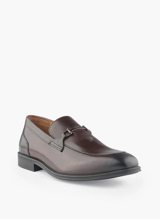 DUCHINI Men Metal Accent Slip-On Loafers