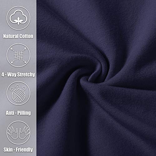 Pudolla Men's Cotton Yoga Sweatpants Athletic Lounge Pants Open Bottom Casual Jersey Pants for Men with Pockets (Navy Blue Medium) - Image 4