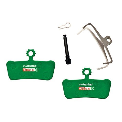 SwissStop Disc C Bicycle Disc Pads Model D31 for Sram Ultimate and Avid Elixir Brake Calipers, Green, Organic - Image 1