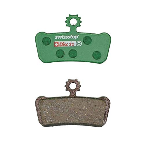 SwissStop Disc C Bicycle Disc Pads Model D31 for Sram Ultimate and Avid Elixir Brake Calipers, Green, Organic - Image 3