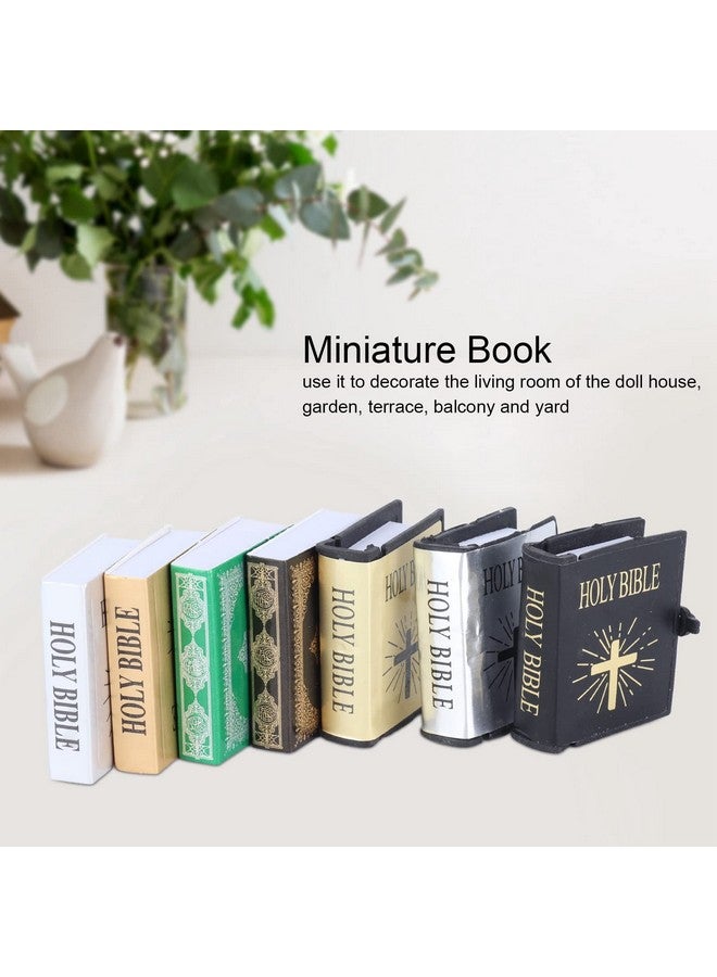 Zerodis كتاب مقدس مصغر 1:12 أثاث كتاب جيب لبيت الدمى ملحقات كتاب كتاب قابل للطي لعبة مصغرة ملحق مكتبة دراسة مصغر - Image 5