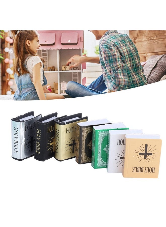 Zerodis كتاب مقدس مصغر 1:12 أثاث كتاب جيب لبيت الدمى ملحقات كتاب كتاب قابل للطي لعبة مصغرة ملحق مكتبة دراسة مصغر - Image 4