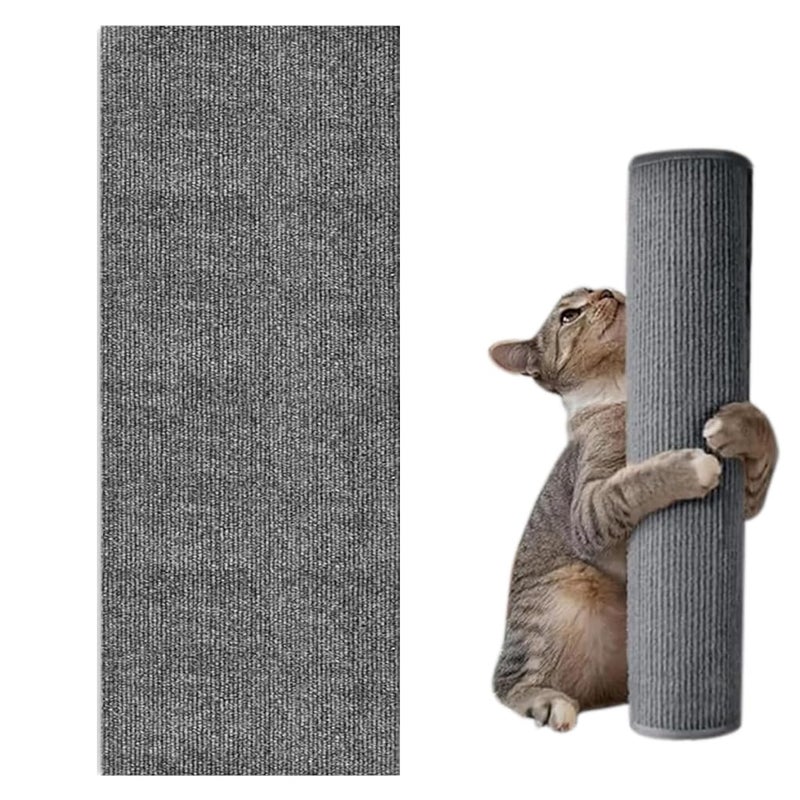 Qpets® وسادة خدش القطط ®، وسادة خدش للقطط، سجادة خدش للقطط قابلة للتقطيع ذاتية اللصق لحماية الأثاث (رمادي، 30*100 سم) - Image 1