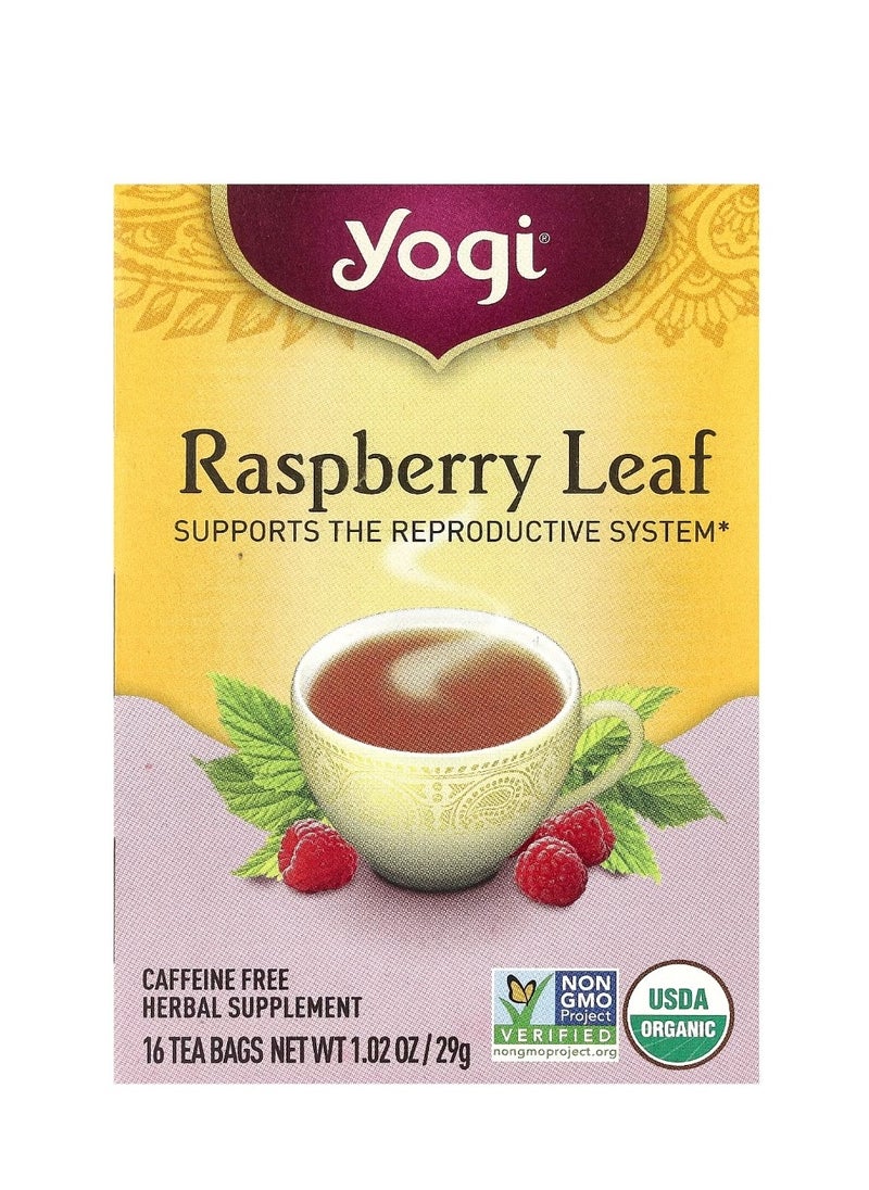 Yogi Tea Raspberry Leaf Caffeine Free 16 Tea Bags 1.02 oz (29 g)  - Image 1