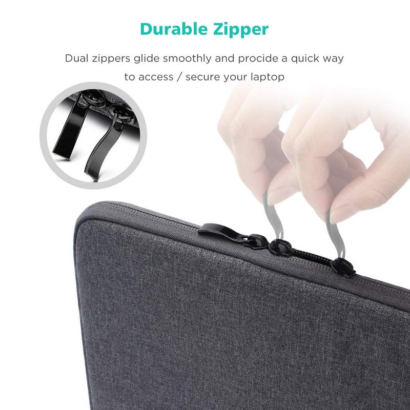 NIDOO 13-14 inch Laptop Sleeve Case Protective Computer Cover for 14" MacBook Pro M4 M3 M2 M1 / 14.4" Surface Laptop Studio/ThinkPad X1 Carbon / P14s T14 L14 E14 / HP, Dark Grey - Image 4