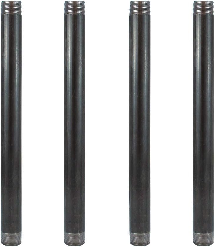 GeilSpace 3/4" × 14" Heavy Duty Pre-Cut Grey Metal Pipe, Industrial Steel Fits Standard 3/4 Inch Threaded Pipes and Fittings - Vintage DIY Industrial Shelving (3/4" × 14", Grey) - Image 1