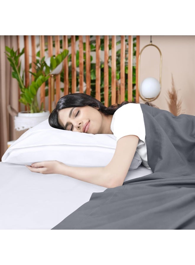 Utopia Bedding Flat Sheet 1 Pack Full Grey Soft Brushed Microfiber Fabric Shrinkage Fade Resistant Top Sheet Easy Care Bed Sheet - Image 4