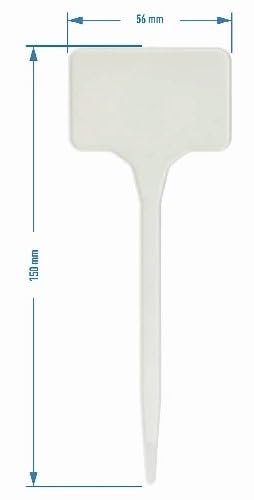 Grewery Plant Identification Tags Labels Markers, 15cm H x 5.5cm W, 50 Piece Pack, 9 Color Options, UV Resistant, Waterproof, Flexible (White) - Image 2