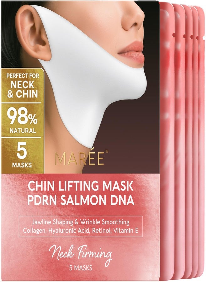MAREE V Line Lifting Mask with PDRN Salmon DNA – Deep Collagen Face Mask for Women – Jawline Shaper Facial Masks with Retinol – Tightening & Firming Neck Lift Tape – Double Chin Strap for Face Lift - Image 1