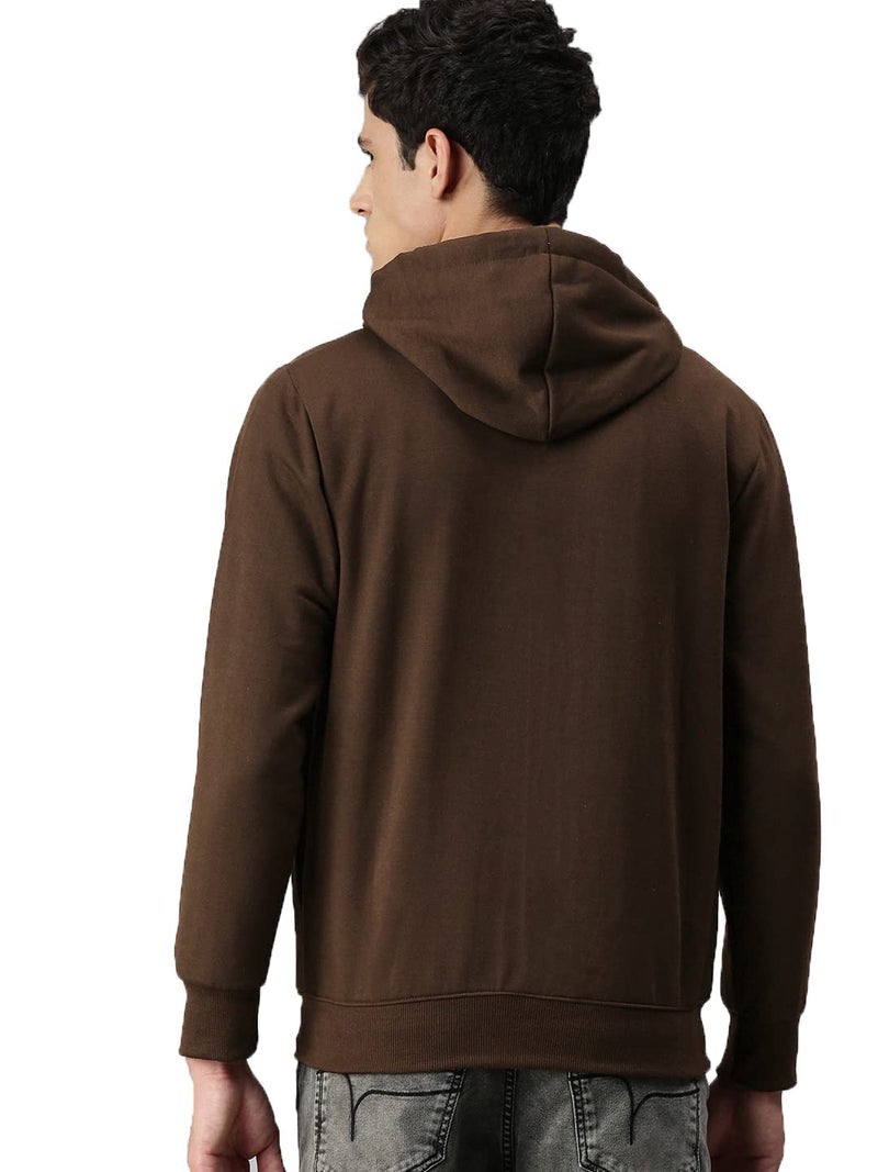 ADBUCKS Men Sweatshirt Winter Wear Hoodie With Zipper (XX-Large, Brown) - Image 2
