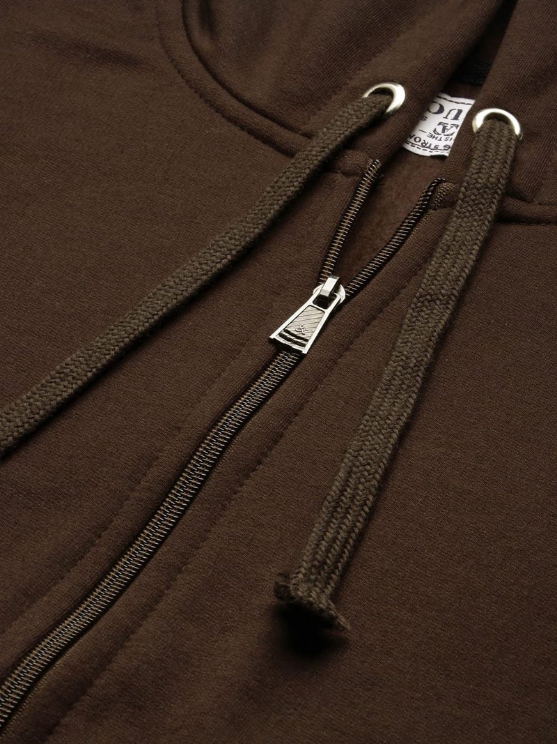 ADBUCKS Men Sweatshirt Winter Wear Hoodie With Zipper (XX-Large, Brown) - Image 5