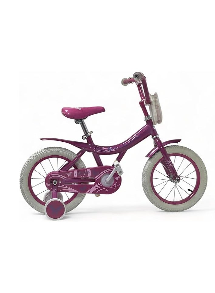 AL BADER Freestyle Kids Bike 16 Inch Bicycle for Girls Ages 7-10 Years, Purple Color, With Trainig Wheels, White Air Tires, With Small Bag, Hand & Foot Brakes. - Image 5