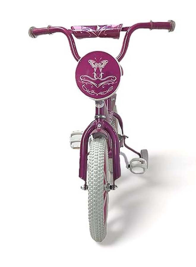 AL BADER Freestyle Kids Bike 16 Inch Bicycle for Girls Ages 7-10 Years, Purple Color, With Trainig Wheels, White Air Tires, With Small Bag, Hand & Foot Brakes. - Image 3