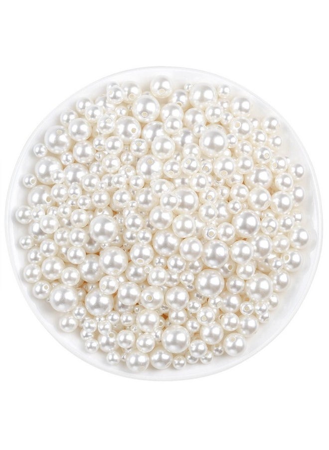 anezus Pearl Beads Anezus 800Pcs Ivory Pearl Craft Beads Loose Pearls For Jewelry Making Crafts Decoration And Vase Filler (Assorted Sizes)  - Image 1