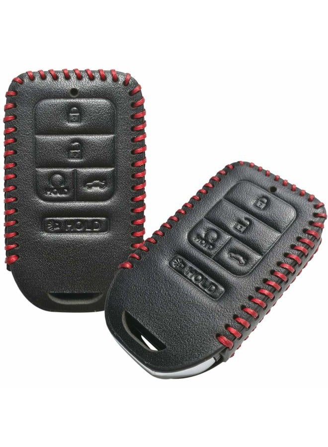 Coolbestda 2Pcs Leather Keyless Remote Entry Cover Accessories Protector Holder Case for 2017 2018 2019 2020 2021 Honda Accord Civic CR-V CRV Pilot EX-L Touring Premium A2C81642600 - Image 1