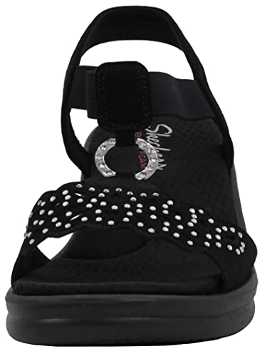 Skechers Cali Women's Rumblers-Queen B Wedge Sandal,black,5.5 M US - Image 2