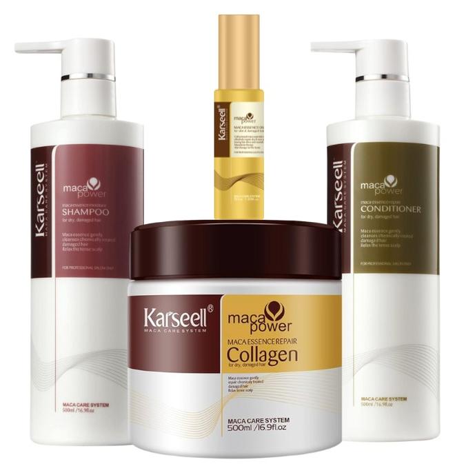 كارسيل مجموعة كارسيل الشاملة للعناية بالشعر: إصلاح شامل للشعر الجاف والتالف  - قناع علاج الشعر بالكولاجين 500 مل - شامبو كارسيل 500 مل - بلسم ترطيب عميق بزيت الأرغان 500 مل - زيت سيروم بزيت الأرغان 50 مل - Image 1