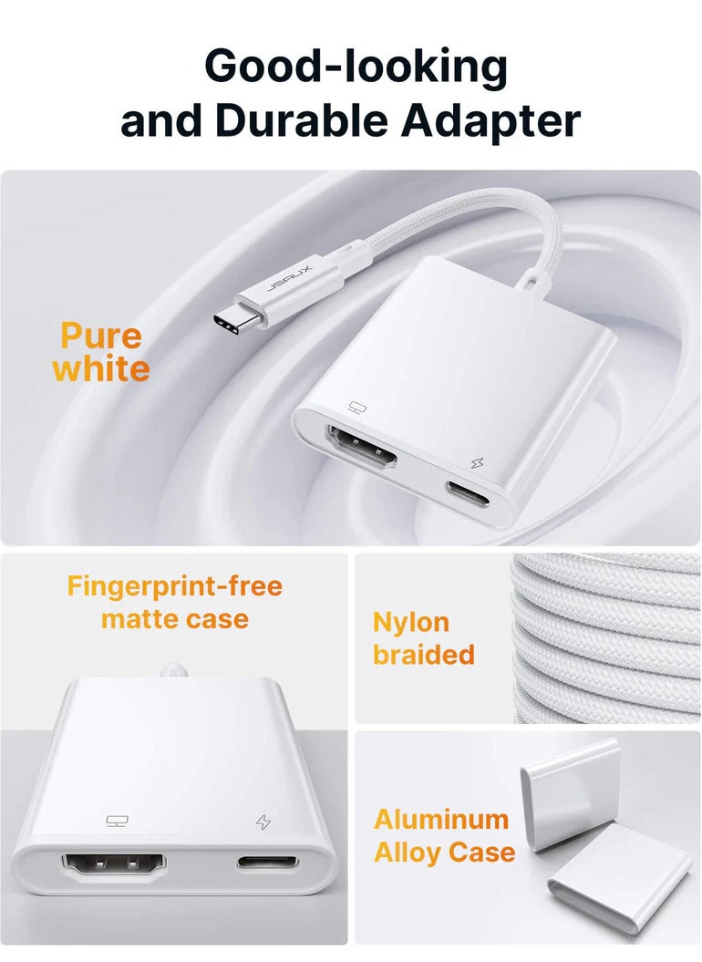 2-in-1 USB C to HDMI Adapter  - 4K HDMI video output and USB-C 100W charging