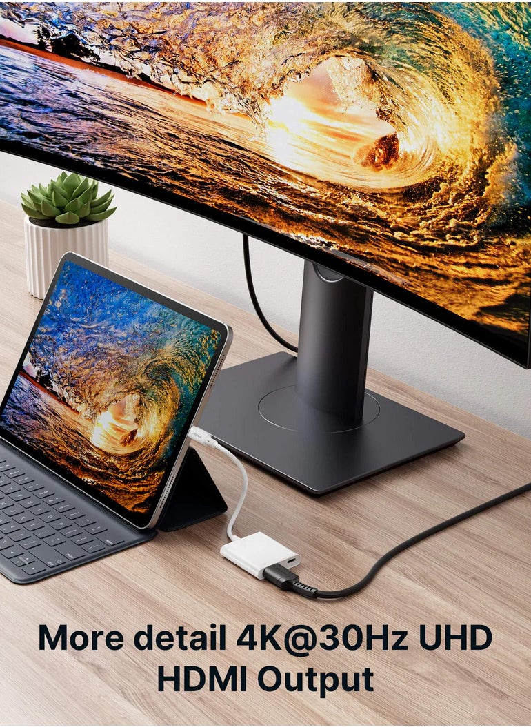 2-in-1 USB C to HDMI Adapter  - 4K HDMI video output and USB-C 100W charging