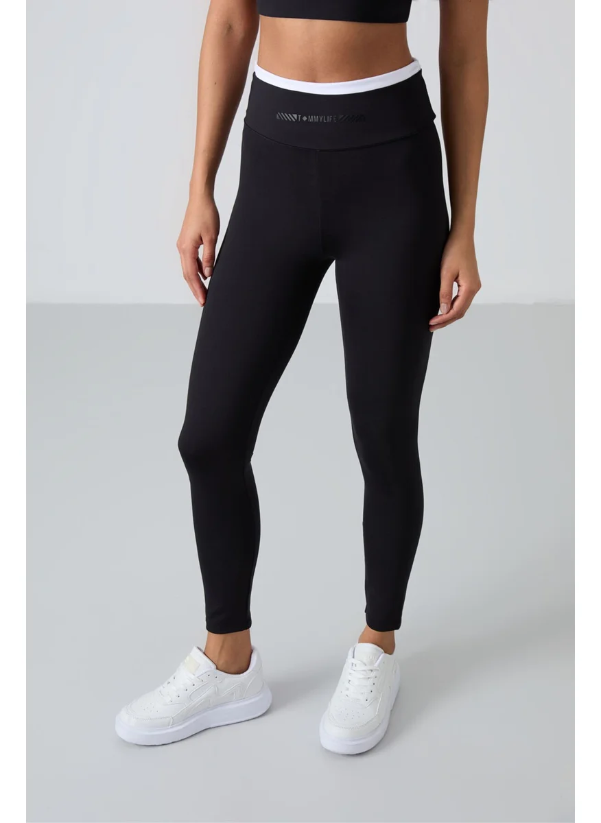 تومي لايف Black Polyester Flexible Standard Fit Performance Women's Tights Set - 95333