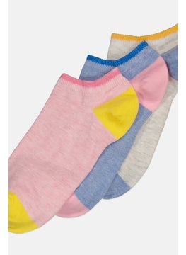 RBX Women 3 Pair Brand Logo Ankle Socks, Multicolor  - Image 2