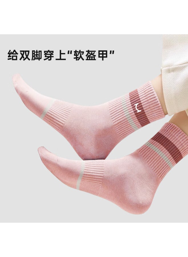 Miyou Women's Socks, Mid-calf Length For Spring And Summer, Casual Style, 7a Antibacterial, Sweat-absorbing, Versatile, 5 Pairs Per Pack - Image 2