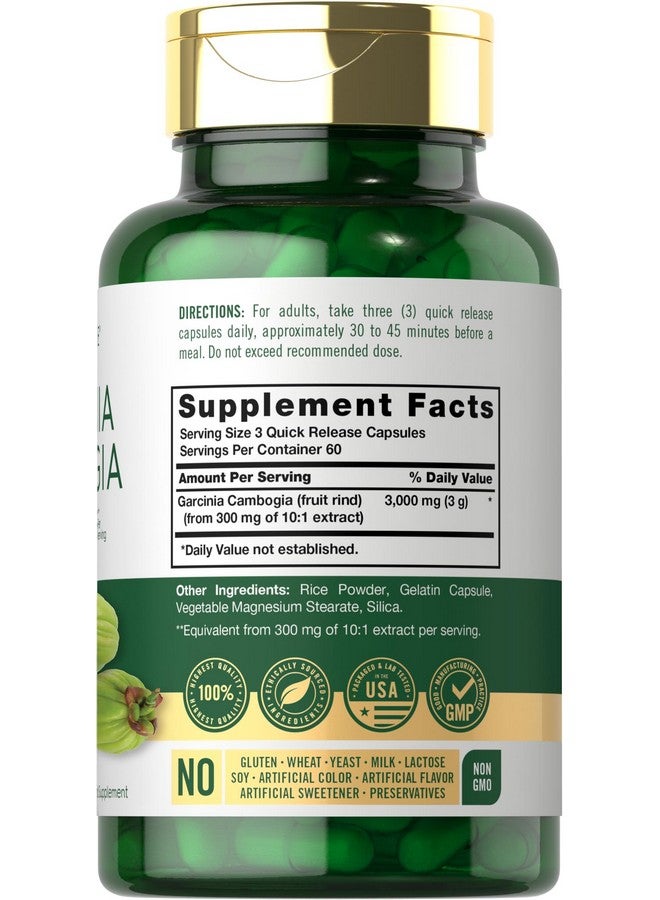 مستخلص غارسينيا كامبوجيا من كارلايل | ٣٠٠٠ ملغ | ١٨٠ كبسولة | مكمل غذائي خالٍ من الغلوتين وغير معدّل وراثيًا - Image 2