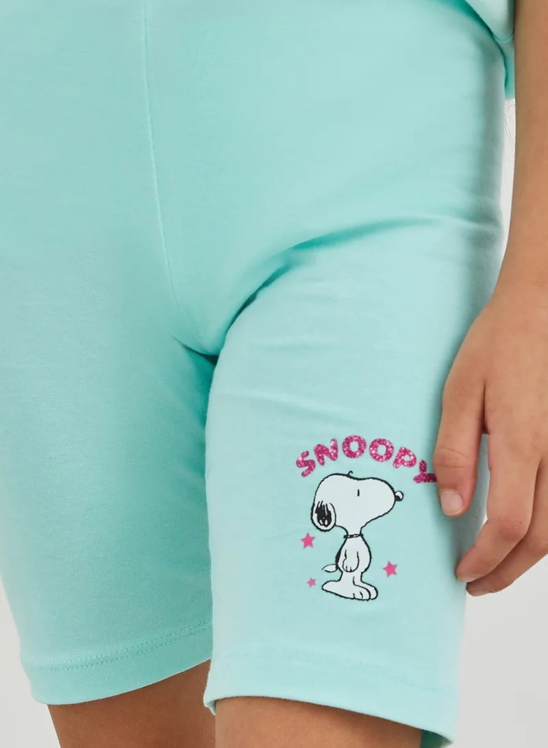 Styli Styli Snoopy Graphic Print Cycle Shorts