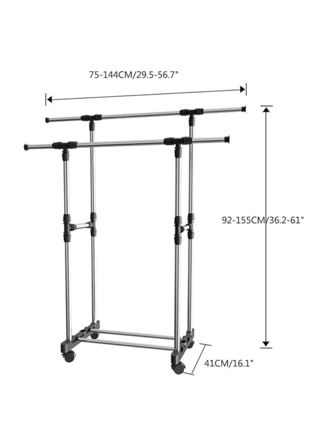 bunca Clothes Drying Rack with Rolling Wheels, Adjustable Rods - Image 2