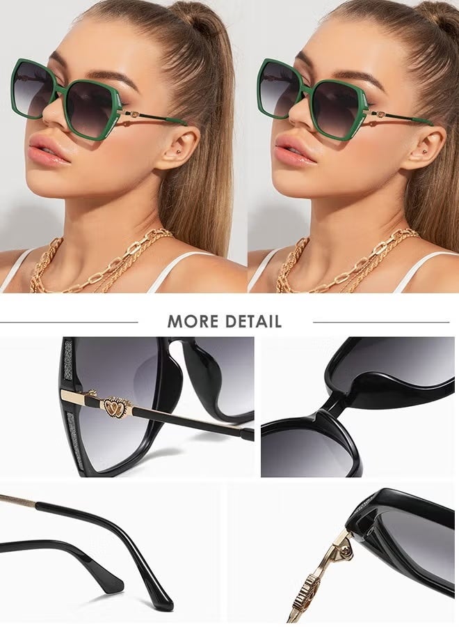 AZorb Sunglasses Women Unique Fashion Quare Design Sun Glassess for Womens High Quality Sun …Glassess Gradient Ladies Sunglass UV400 Protection Eyewear Women's Eye Glasses for Travel Daily Shades Green - Image 3