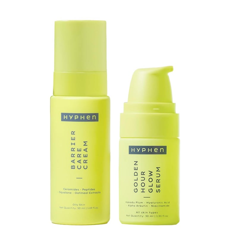 HYPHEN Hyphen Daily NightCare Routine for Combination Oily Skin with Face Serum Barrier Care Cream Glow Moisturize Skincare Essentials Rich in Ceramides Niacinamide Hyaluronic Acid Pack of 2  - Image 1