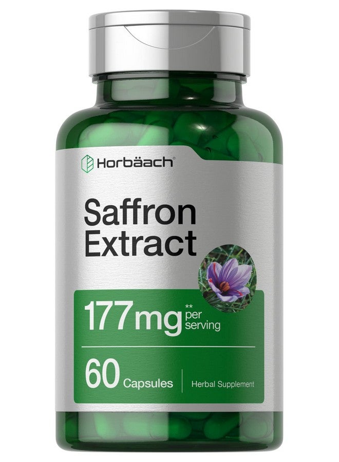 Horbäach Saffron Extract Capsules 177 mg 60 Count | Non-GMO, Gluten Free Supplement - Image 1