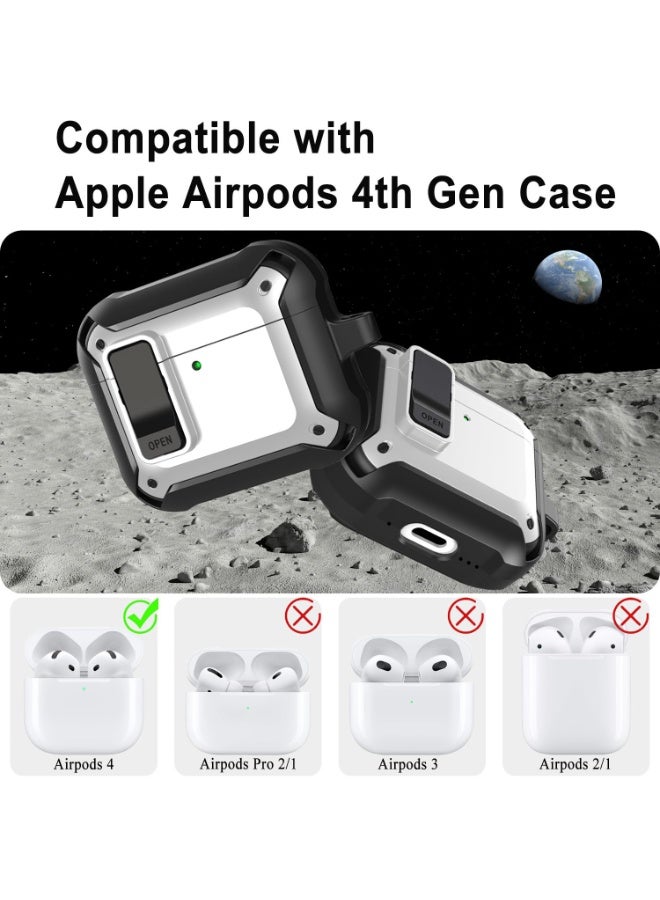 ANYOGRO Airpods 4 Case Cover with Cleaning Kit, PC Material with Secure Lock Rugged Cover for Airpods 4th Generation 2024 Case Front LED Visible - Image 2