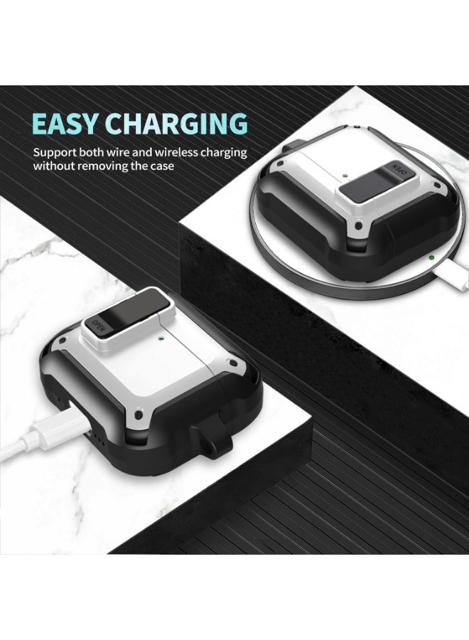 ANYOGRO Airpods 4 Case Cover with Cleaning Kit, PC Material with Secure Lock Rugged Cover for Airpods 4th Generation 2024 Case Front LED Visible - Image 4