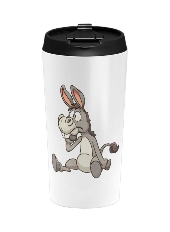 LIT كوب ستانلس ستيل مطبوع بشكل حمار لطيف مع غطاء - Image 1