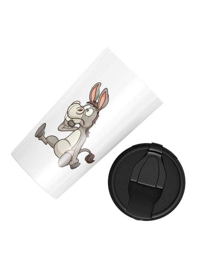 LIT كوب ستانلس ستيل مطبوع بشكل حمار لطيف مع غطاء - Image 3